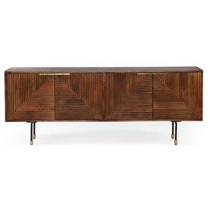 I-Catchers Fluted Mangohout dressoir 4-deurs 204x40x79 cm