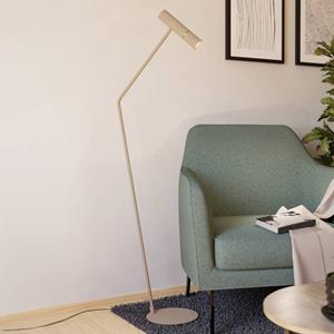 EGLO LED vloerlamp Caminia, hoogte 158,5 cm, zandkleurig, staal