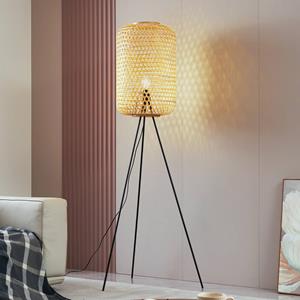 LUCANDE vloerlamp Jorick, bamboe, driepoot, hoogte 166 cm