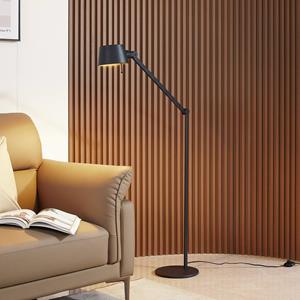 LUCANDE Vloerlamp  Silka, hoogte 173 cm, zwart, metaal