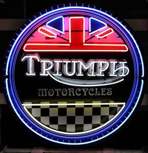 Fiftiesstore Triumph Motorcycles Neon Verlichting XL 100 x 100 cm