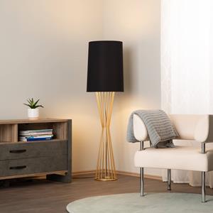 Avonni Vloerlamp HLM-9073-1BSA in goud en zwart