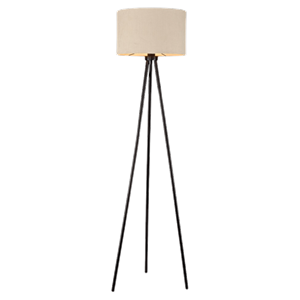 JUST LIGHT. Vloerlamp Green Duro, textiel, driepoot, beige