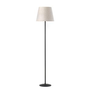 ONLI Vloerlamp Loris, zwart, kap zandbeige