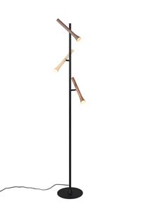 Trio Lighting LED vloerlamp Fiato, 3-lamps, mat zwart, metaal, dimmer