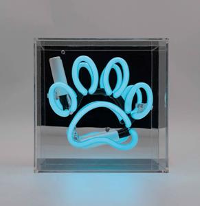 Fiftiesstore Mini Glazen Neon Box - Poot - Blauw