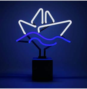 Fiftiesstore Neon 'Boot' Sign (Op Betonnen Basis)