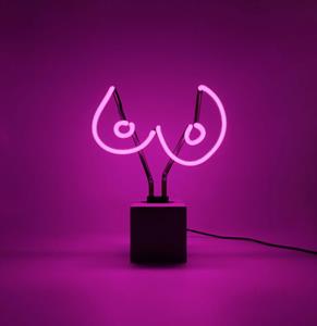 Fiftiesstore Neon Sign - Boobs (Op Betonnen Basis)