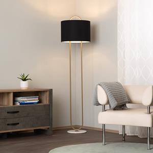 Avonni Vloerlamp LM-9112-1E, marmeren voet, kap van textiel