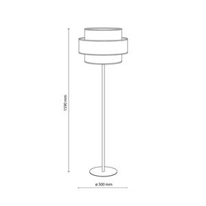 TK Lighting Trio vloerlamp, jute kap, oranje/natuurbruin/petrol