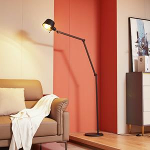 LUCANDE Vloerlamp  Silka, hoogte 216 cm, zwart, metaal