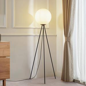 LUCANDE Vloerlamp  Kestralia, wit, glas, Ø 35 cm, E27