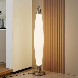 LUCANDE LED vloerlamp Tarell, wit/nikkel, 146 cm, dimbaar