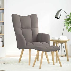 VidaXL Relaxstoel met voetenbank stof taupe