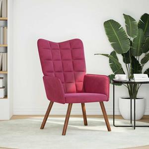 VidaXL Relaxstoel fluweel wijnrood