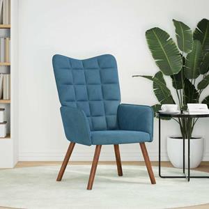 VidaXL Relaxstoel fluweel blauw