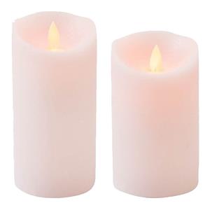 Anna's Collection Set van 2x stuks Roze Led kaarsen met bewegende vlam -