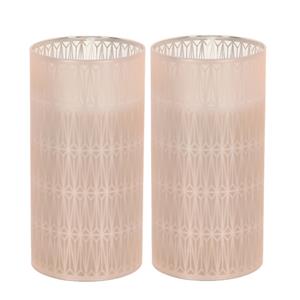 Home & Styling Luxe LED kaarsen - 2x - in glas - warm wit - D7,5 x H15 cm -