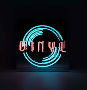 Fiftiesstore Glazen Neon Box - 'Vinyl' - Large
