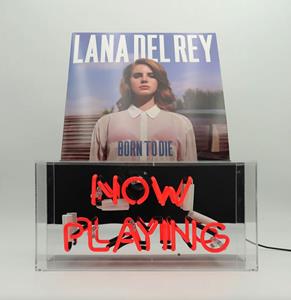 Fiftiesstore Glazen Neon Box Display - 'Now Playing'