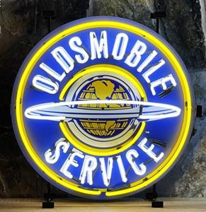 Fiftiesstore Oldsmobile Neon verlichting met Achterplaat - Ø60cm
