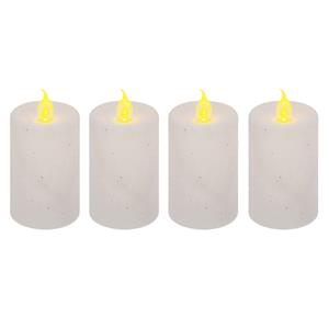 Feeric lights & Christmas Feeric Lights LED kaarsen/stompkaarsen set - 12x stuks - wit - H7,5 cm kunststof -