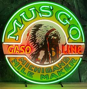 Fiftiesstore Musgo Gasoline Neon Verlichting 60 x 60 cm