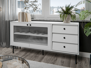 Mobistoxx Dressoir AURALU 2 deuren 3 lades wit