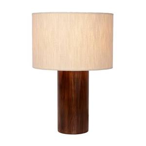 Atmooz by Charrell Atmooz Tafellamp Japura - Wit Katoen - Houten Basis - Max 40W - E27