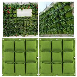 Hello Garden Hangende plantenzak Wandmontage 9 zakken Verticaal Vierkant Ademend Binnen Buiten Ophangen zwart