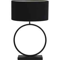 Light & Living Tafellamp Liva|Velours Ovaal - Zwart|Zwart - Ø21x70,5cm