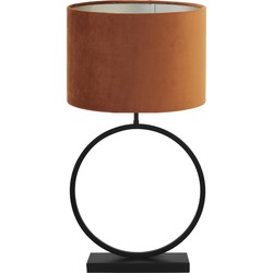 Light & Living Tafellamp Liva|Velours - Zwart|Terra - Ø40x78,5cm