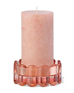 HEMA Kaarsonderzetter Ø10cm Glas Ribbel Bruin (bruin)
