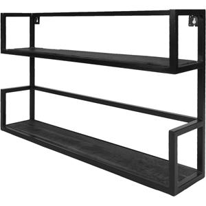 Het Steigerhouthuis Wandplank Vintage Zwart Mangohout - Duo