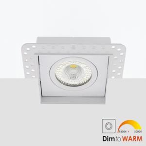 Letsleds Bella Ondiepe LED inbouw 40mm trimless spot kantelbaar 7Watt vierkant WIT IP65 dimbaar - dim to warm - interne driver