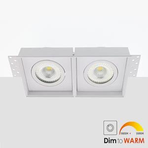 Letsleds Bella Ondiepe LED inbouw 40mm trimless spot kantelbaar 7Watt vierkant dubbel WIT IP65 dimbaar - dim to warm - interne driver