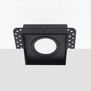 Letsleds Bella Ondiepe LED inbouw 40mm trimless spot kantelbaar 5Watt vierkant ZWART IP65 dimbaar - interne driver