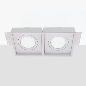 Letsleds Bella Ondiepe LED inbouw 40mm trimless spot kantelbaar 5Watt vierkant dubbel WIT IP65 dimbaar - interne driver