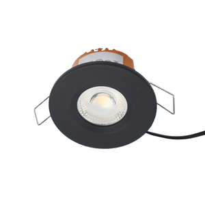 Letsleds LED fire rated inbouwspot 6Watt rond ZWART IP65 dimbaar - CCT - 2700K - 3000K - 4000k - interne driver - brandvertragend