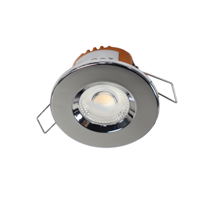 Letsleds LED fire rated inbouwspot 6Watt rond CHROME IP65 dimbaar - CCT - 2700K - 3000K - 4000k - interne driver - brandvertragend