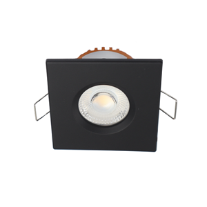 Letsleds LED fire rated inbouwspot 6Watt vierkant ZWART IP65 dimbaar - CCT - 2700K - 3000K - 4000k - interne driver - brandvertragend