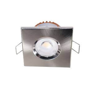 Letsleds LED fire rated inbouwspot 6Watt vierkant NIKKEL IP65 dimbaar - CCT - 2700K - 3000K - 4000k - interne driver - brandvertragend