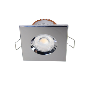 Letsleds LED fire rated inbouwspot 6Watt vierkant CHROME IP65 dimbaar - CCT - 2700K - 3000K - 4000k - interne driver - brandvertragend