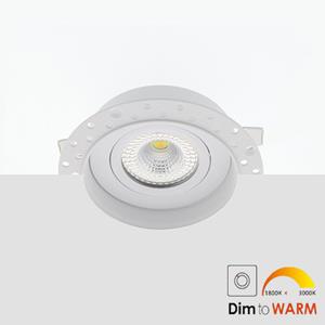 Letsleds Bella Ondiepe LED inbouw 40mm trimless spot kantelbaar 7Watt rond WIT IP65 dimbaar - dim to warm - interne driver