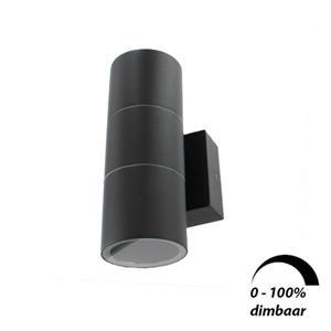 Letsleds Wandlamp LED 2x6Watt ZWART 230Volt IP65 dimbaar