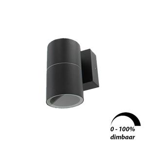 Letsleds Wandlamp LED 1x6Watt ZWART 230Volt IP65 dimbaar