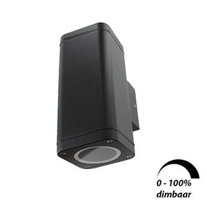 Letsleds Wandlamp LED 2x6Watt ZWART 230Volt IP65 dimbaar