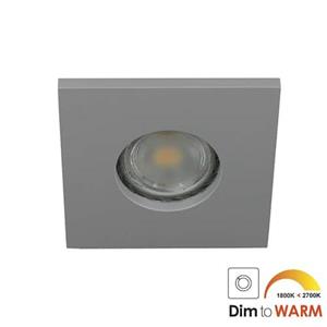 Letsleds LED spot GU10 7Watt vierkant GRIJS IP65 dimbaar