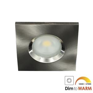 Letsleds Camilla LED spot GU10 7Watt vierkant NIKKEL IP65 dimbaar