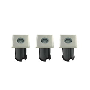Letsleds Set 3x Rota LED mini grondspot 1Watt RVS 304 vierkant IP65